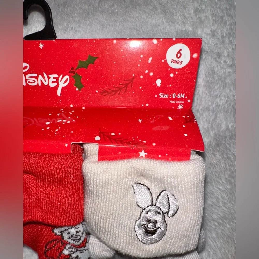 New Disney Festive Winnie The Pooh Baby Socks